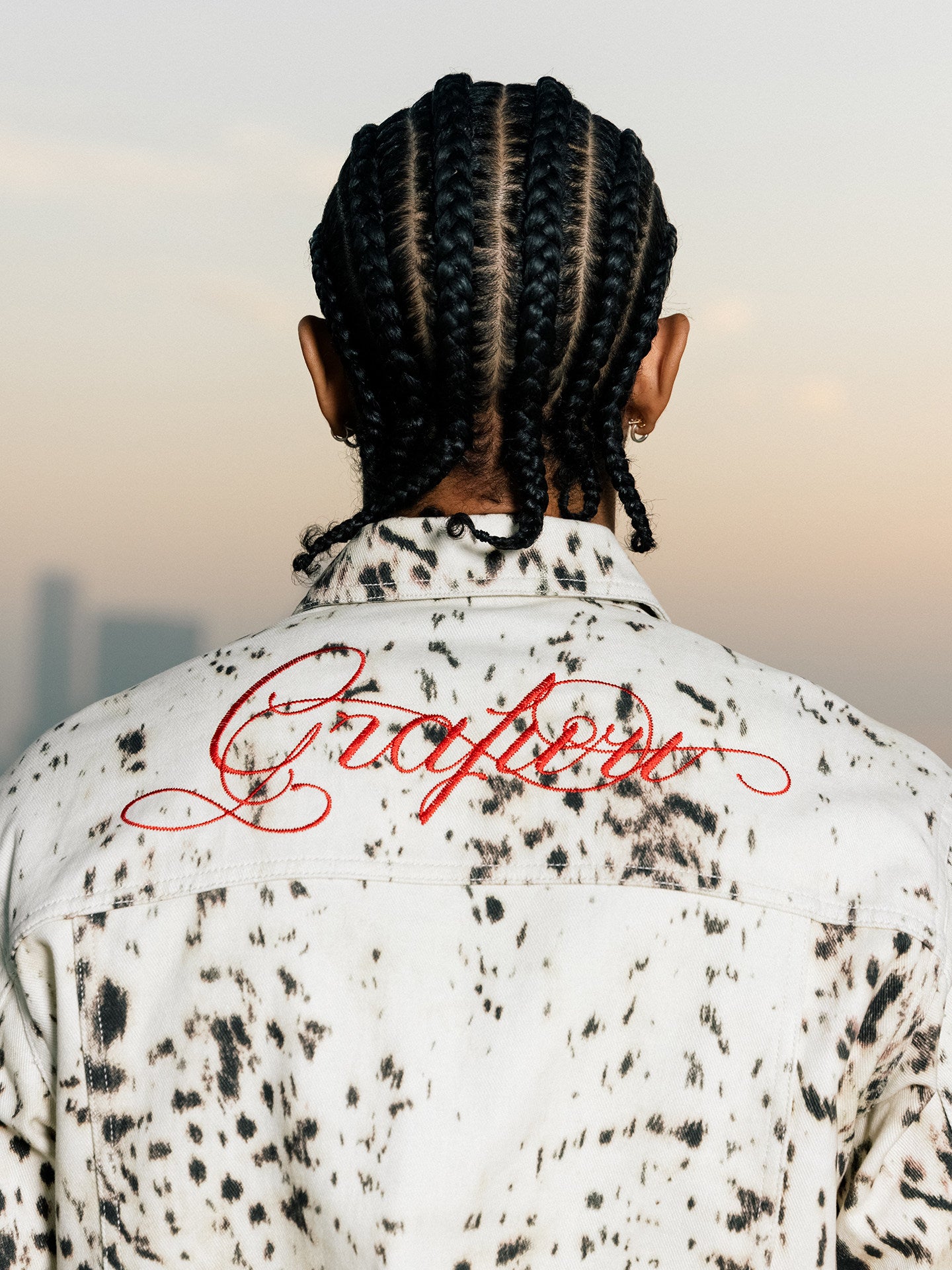 GRAF&WU Snow Leopard Print Fashion Jacket