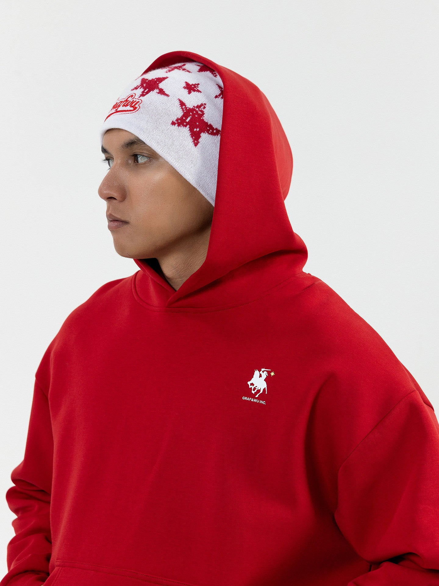 GRAF&WU Knight War Horse Star Long-sleeved Air Layer Cotton Hoodie