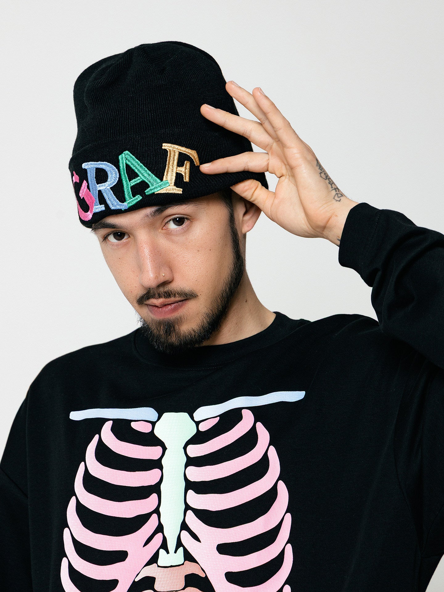 GRAF&WU Lucky Goddess Embroidered Street Hip Hop Wool Beanies