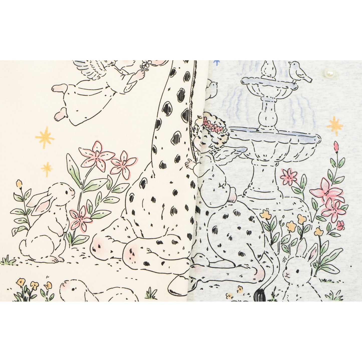 GRAF&WU Pearl Giraffe Garden Angel Floral Hand-painted T-shirt