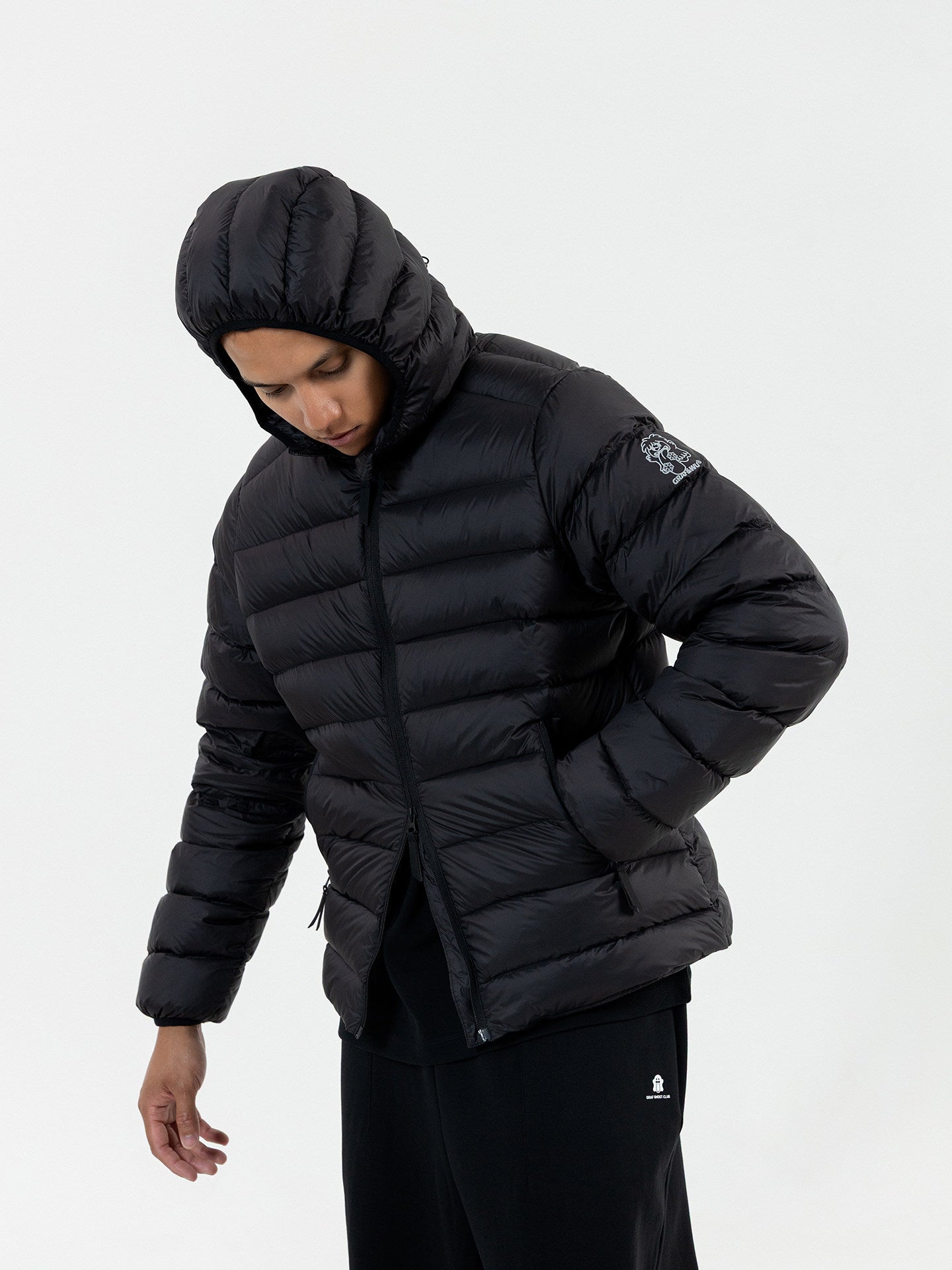 GRAF&WU Yeti Cute Ghost Character Lightweight Fashion Down Jacket