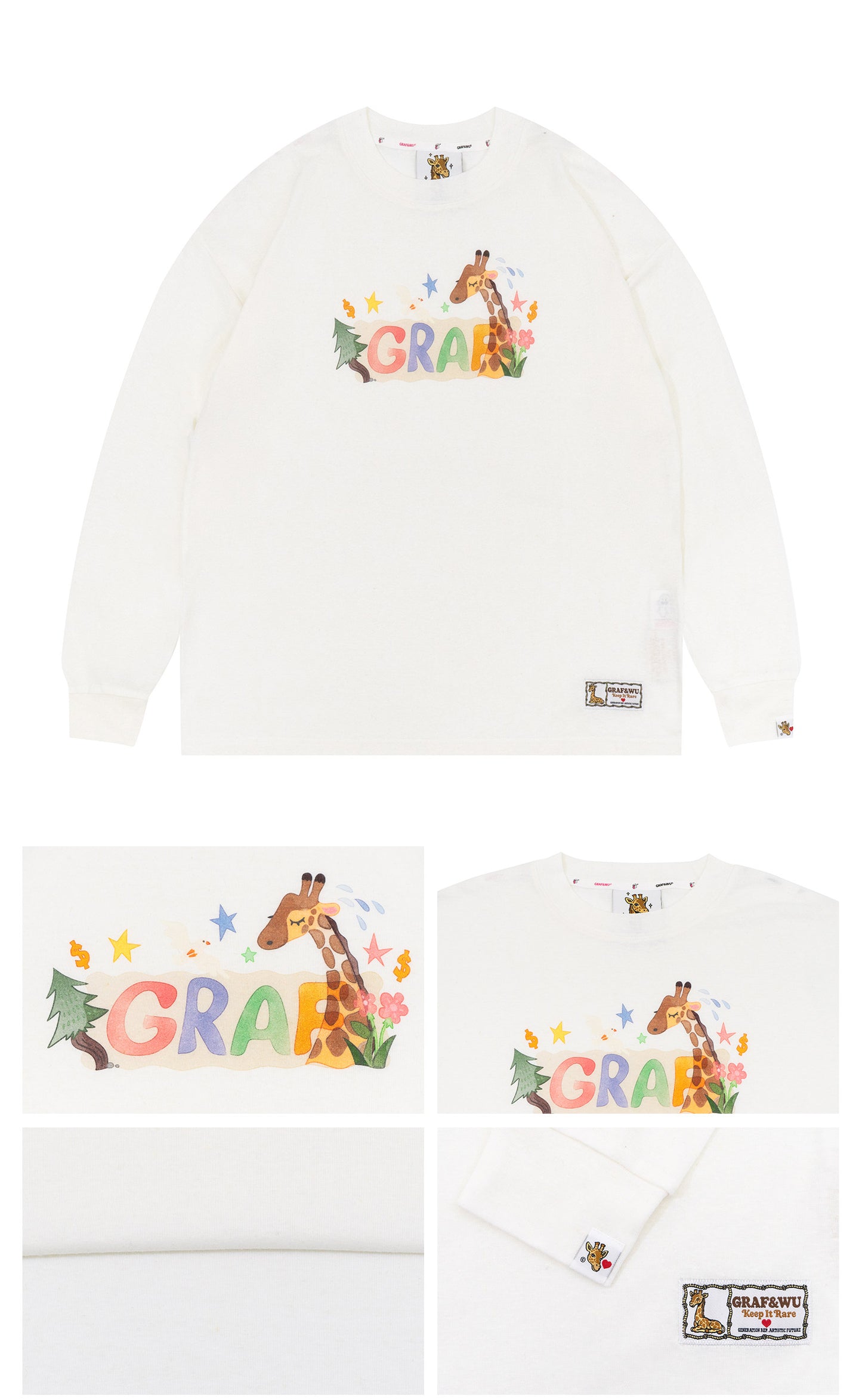 GRAF&WU Watercolor Giraffe Design Lyocell Cool Sunscreen Blouse