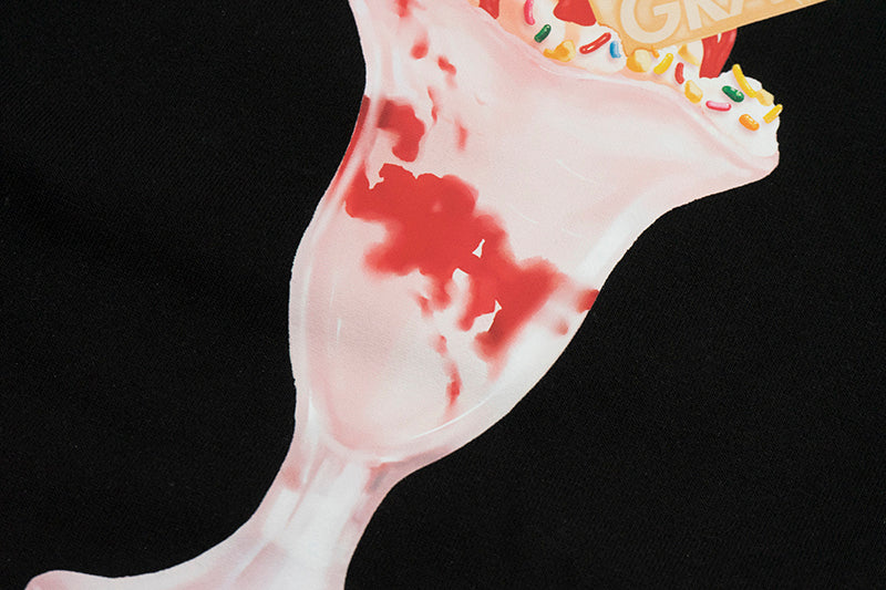 GRAF&WU Strawberry Cherry Sundae Cute Ghost Giraffe Street Hoodie