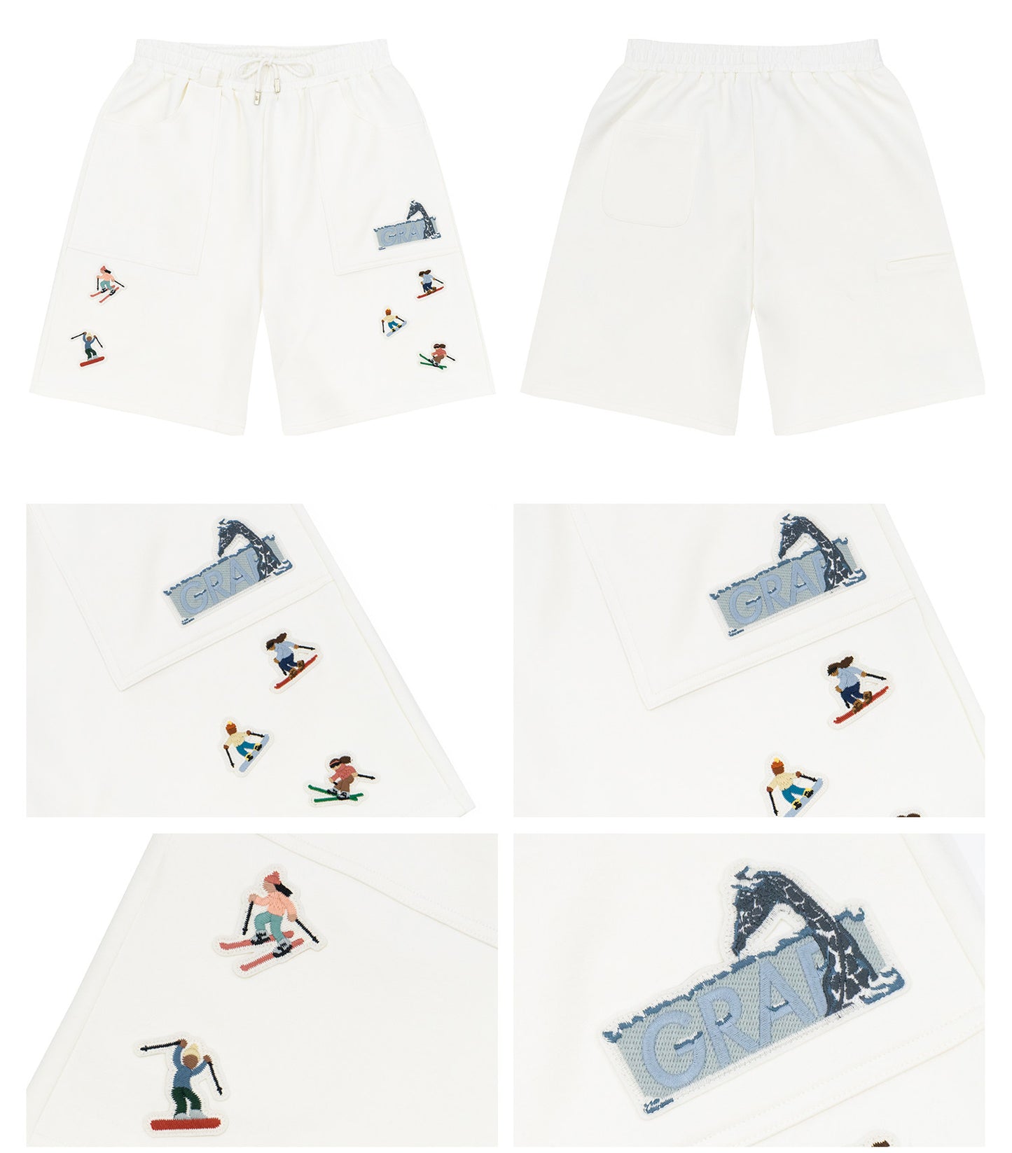 GRAF&WU Mini Athletic Giraffe Embroidered Shorts