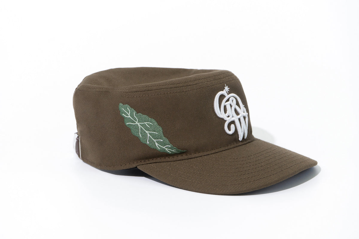 GRAF&WU Houndstooth Design Green Plant Embroidery Streetwear Cap
