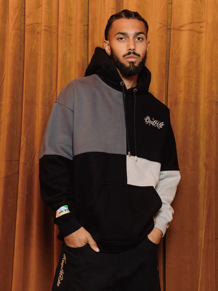 GRAF&WU Letters Embroidered Fashion Design Oversize Fleece Hoodie