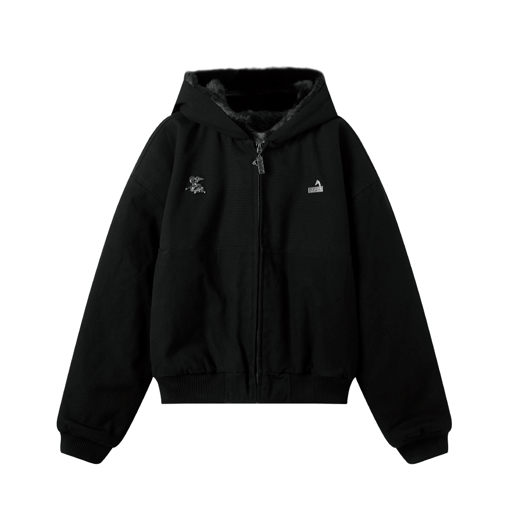 GRAF&WU Metal Angel Deer Faux Mink Fur Work Jacket - Luxury Streetwear Coat