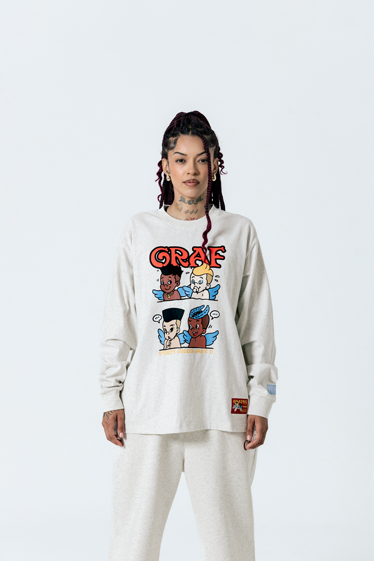 GRAF&WU Street Gossip Series Angel Doberman Long-sleeves Shirt
