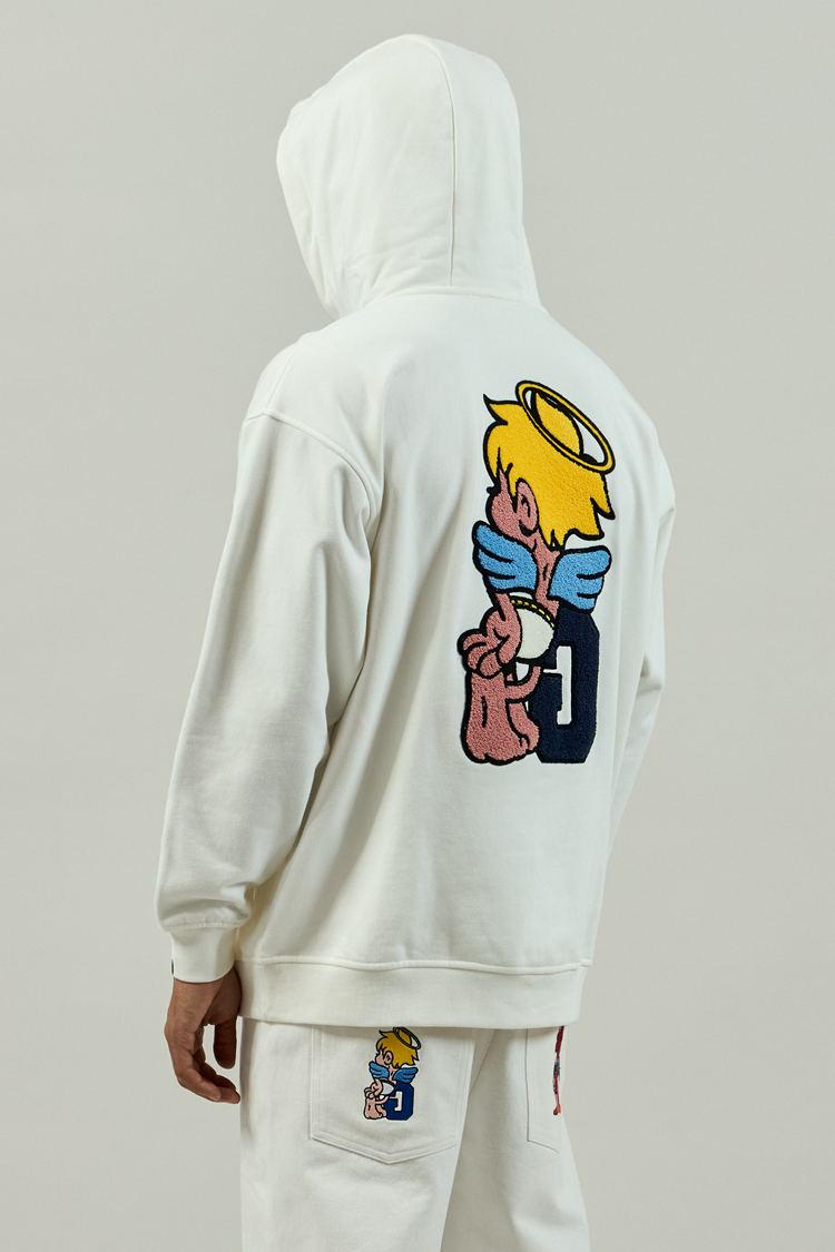 GRAF&WU Angel G Devil W Towel Embroidery Hoodie