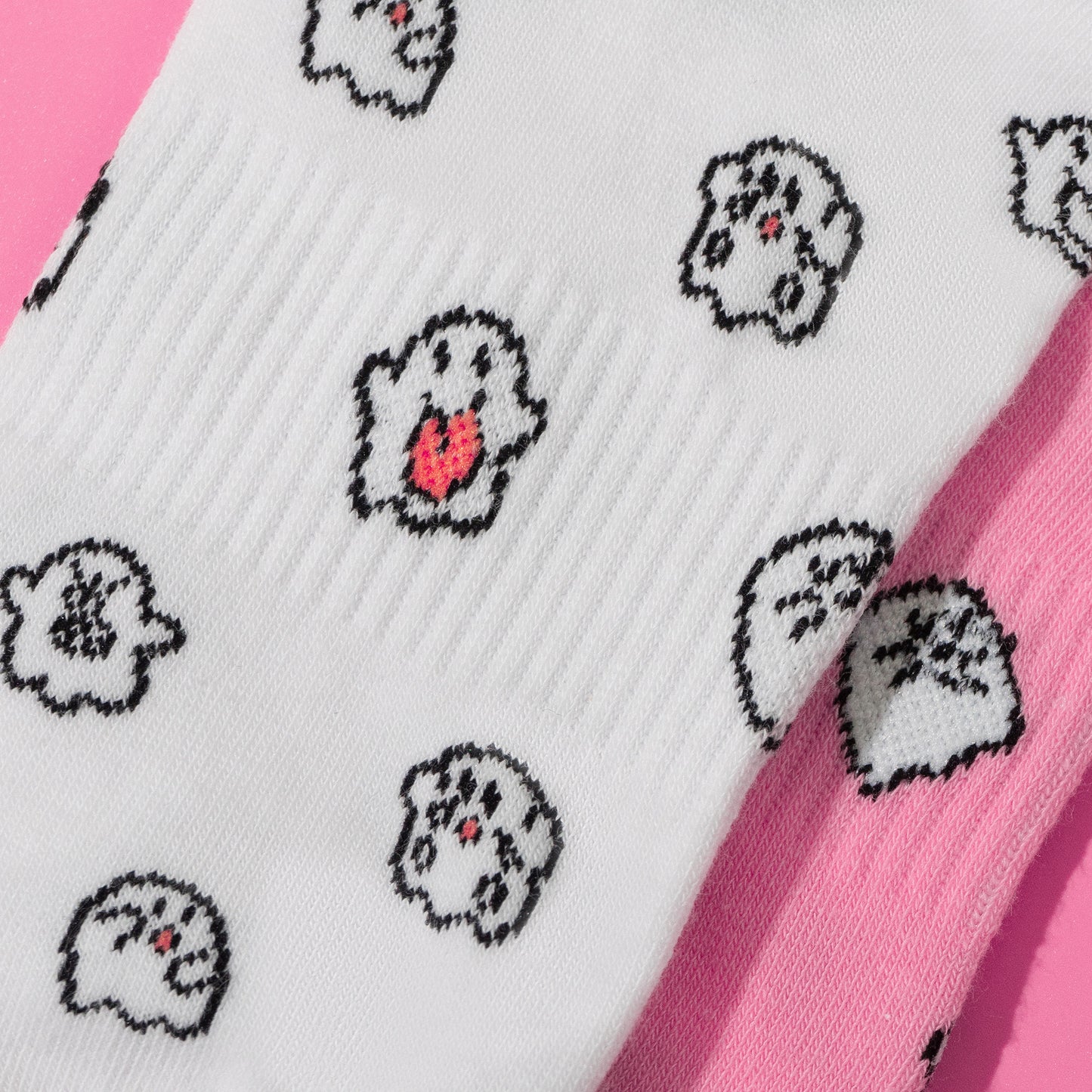 GRAF&WU Mini Cute Ghost Cotton Cozy Thin Mid-calf Knit Socks