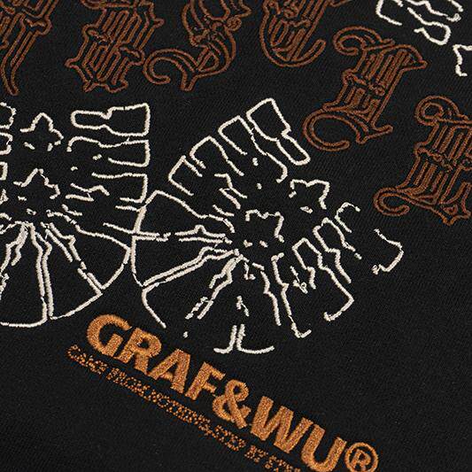 GRAF&WU Hustle Shoeprint Fleece Hoodie Fashion Streetwear Sweatshirt