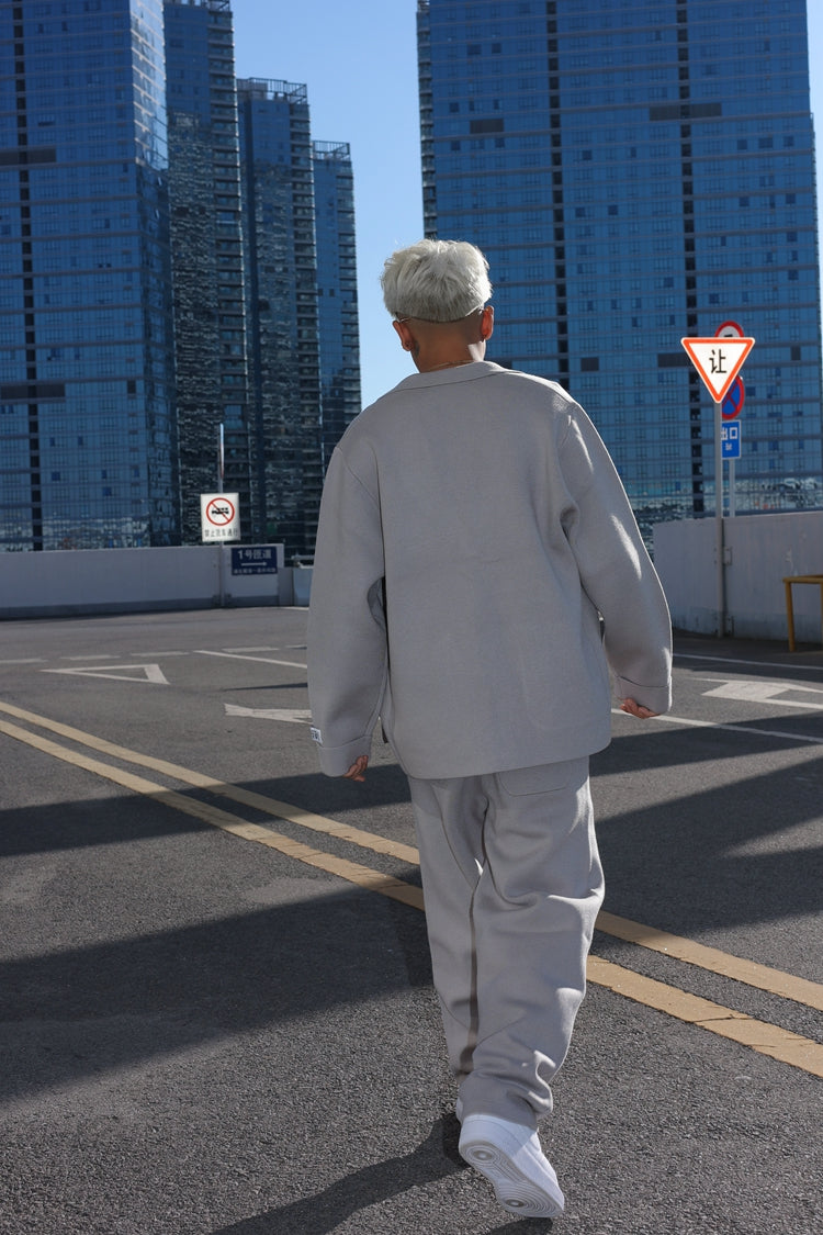 GRAF&WU Jacket Streetwear Brand Embroidered Knitted Suit Coat