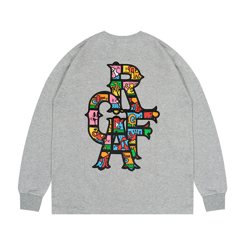 GRAF&WU Tribute Keith Haring Pop Art Cartoon Long-sleeved Shirt