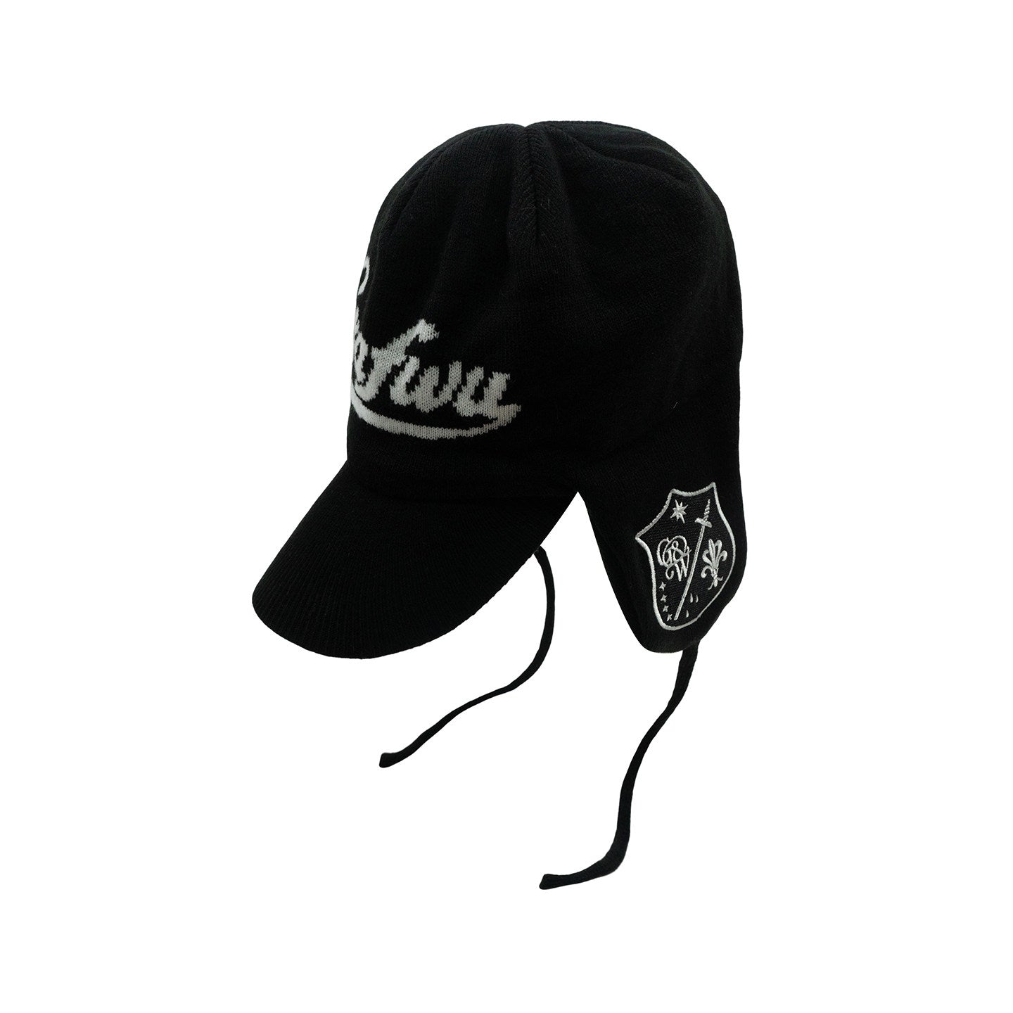 GRAF&WU Badge Embroidered Cycling Earflap Knitted Wool Hat | Winter Trapper Hat