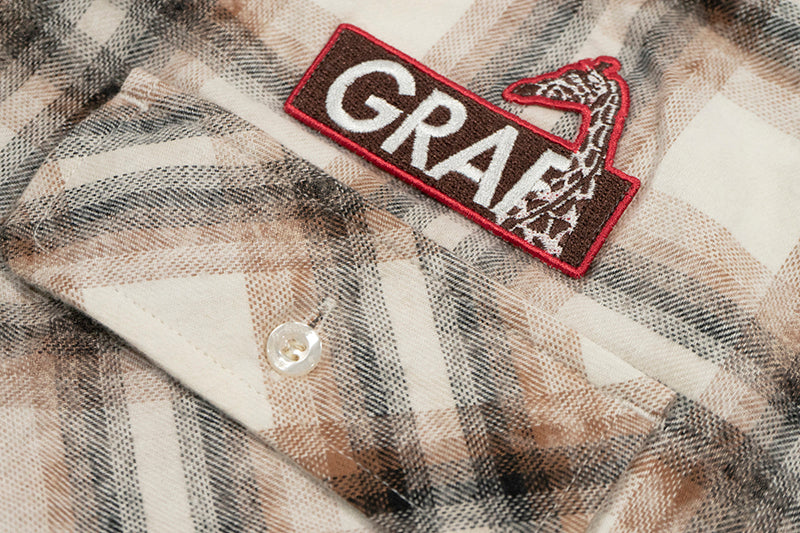 GRAF&WU Giraffe Football Embroidery Vintage Thin Shirt