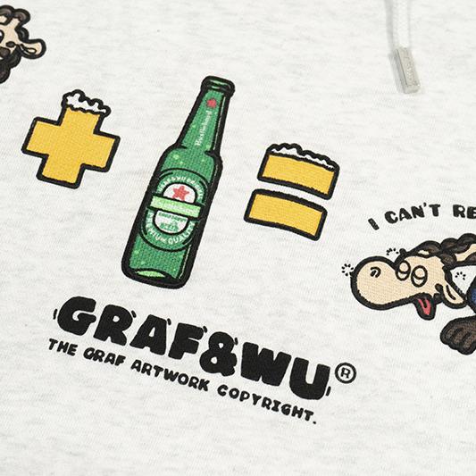 GRAF&WU Drunk Giraffe Funny Fleece Hoodie