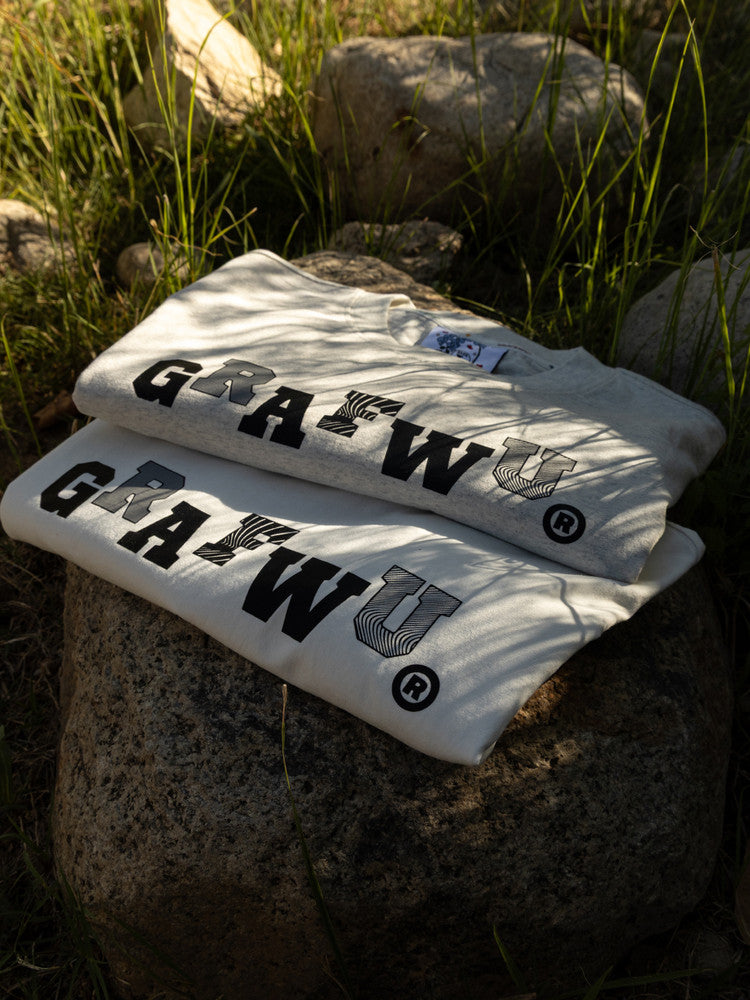 GRAF&WU Simple Letter Graphic Cotton T-shirt