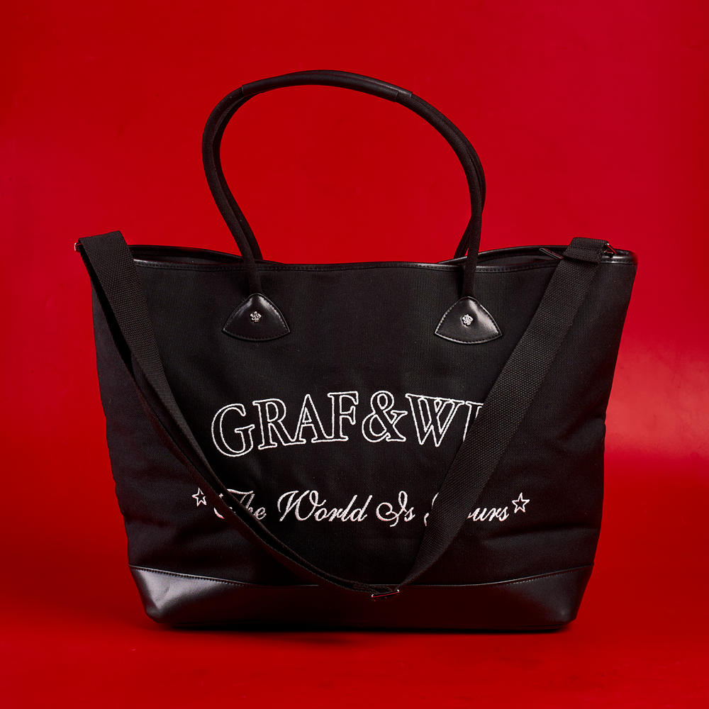 GRAF&WU Lucky Wealth Power 3 Goddesses 'World Is Yours' Oversized Canvas Bag