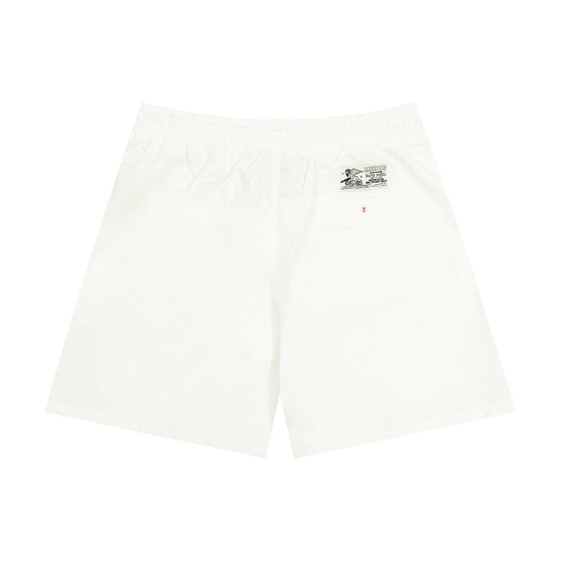 GRAF&WU Cute Button Embroidered Patch Vacation Lightweight Shorts