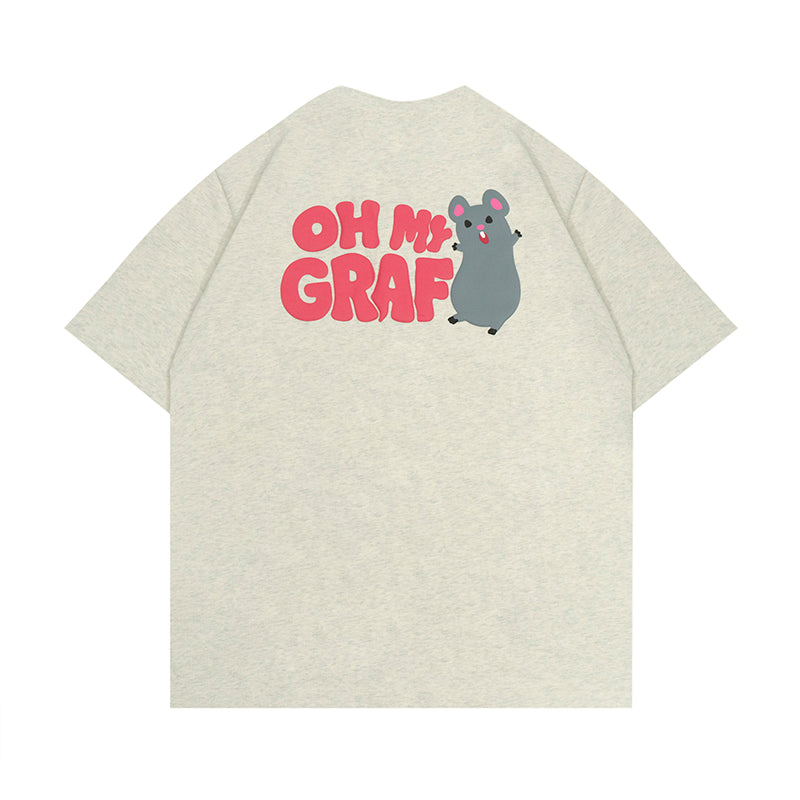 GRAFWU Pocket OhMyGraf Screaming Mouse Cute Design T-Shirt