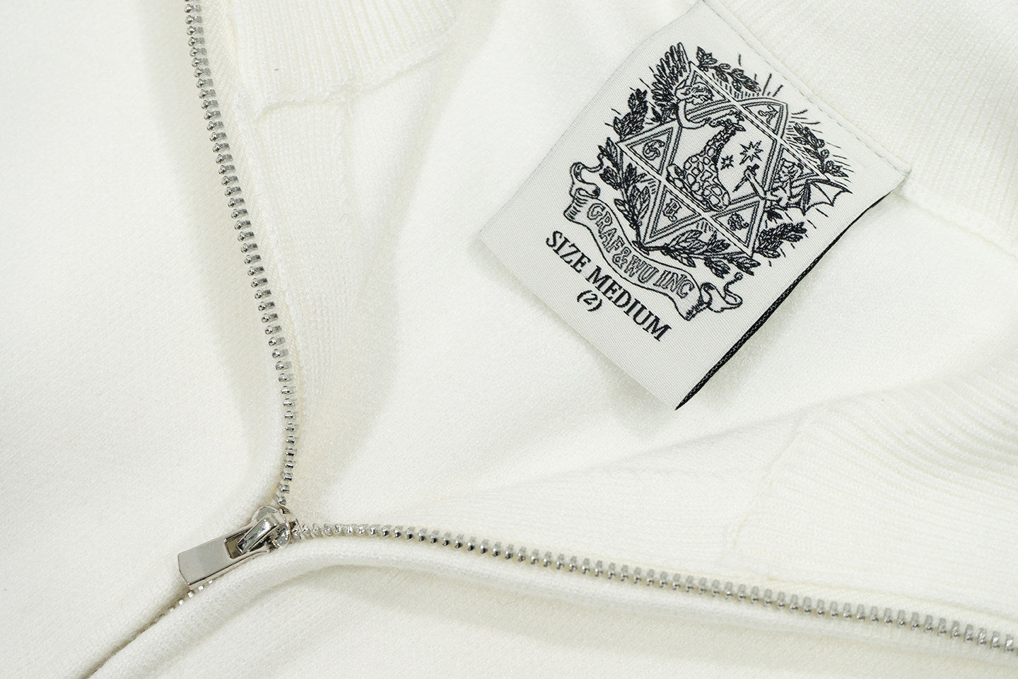 GRAF&WU Letter Embroidery Half-Zip Polo Collar Sweater