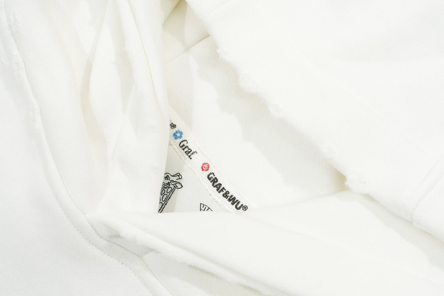 GRAF&WU Giraffe Graphic Fashion Distressed Vintage Hoodie