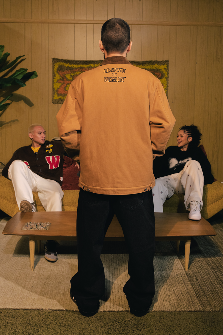 GRAF X PEANUTS Paper Bag Over Head Social Anxiety Barn Jacket