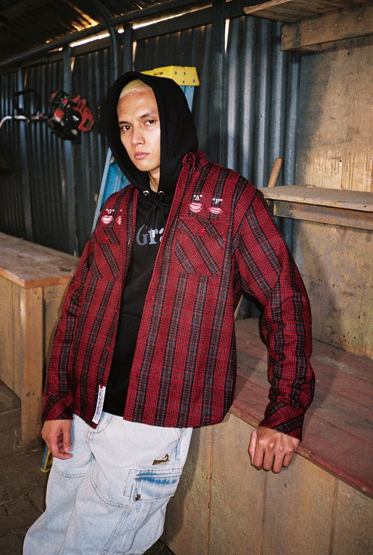 GRAF&WU LipSycn Streetwear Plaid West Coast Brushed Shirt