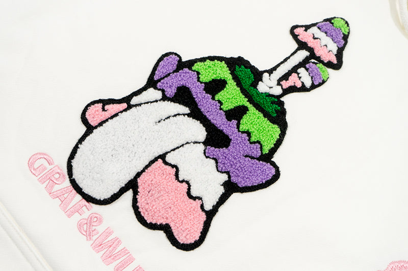 GRAF&WU Magic Mushroom Embroidery BooGhost2.0 Thin Hoodie