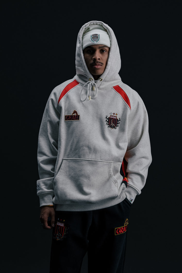 GRAF&WU Blokecore Football Team Floral Angel Devil Fleece Hoodie