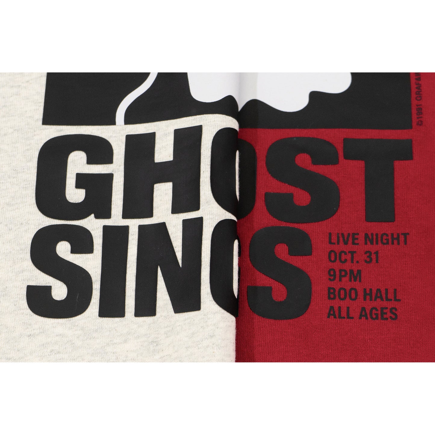 GRAF&WU Ghost Sing Retro Ghost Concert Live Poster Print T-shirt