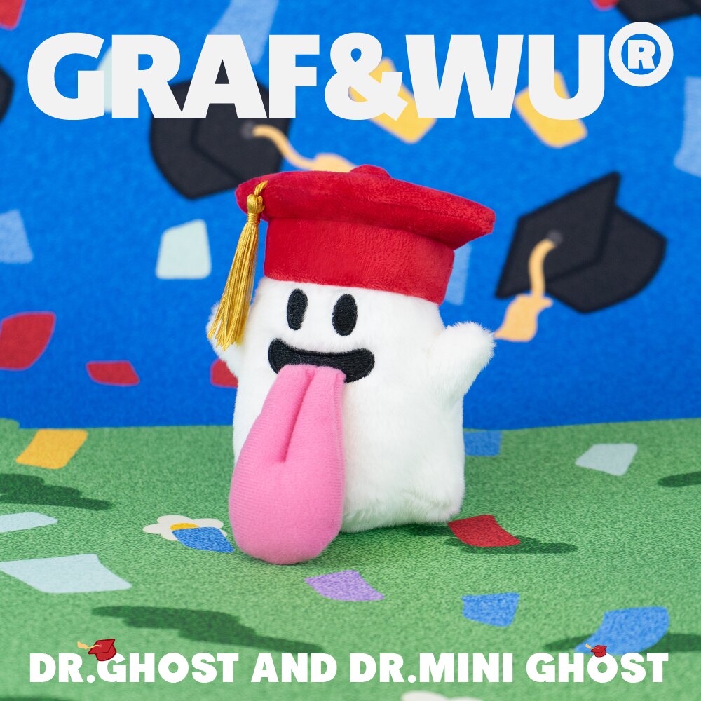 GRAF&WU Graduate Cute Ghost Doll Bag Charm Collectible Graduation Gift