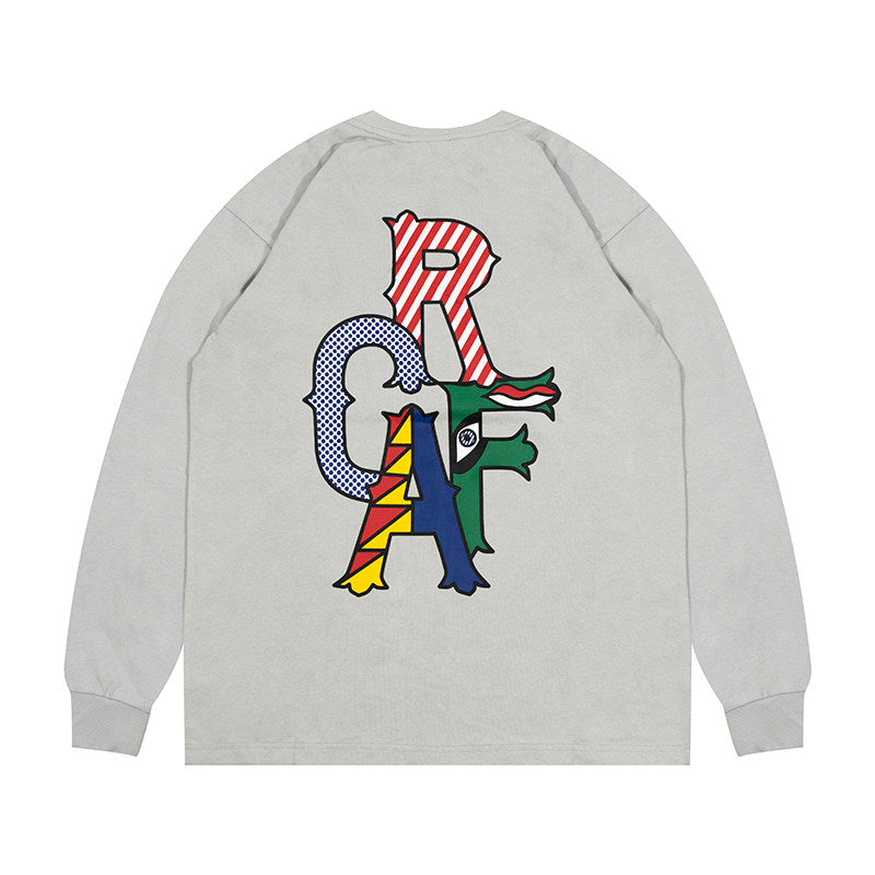 GRAF&WU Roy Pop Art Graphic Loose Cotton Long Sleeve Tee