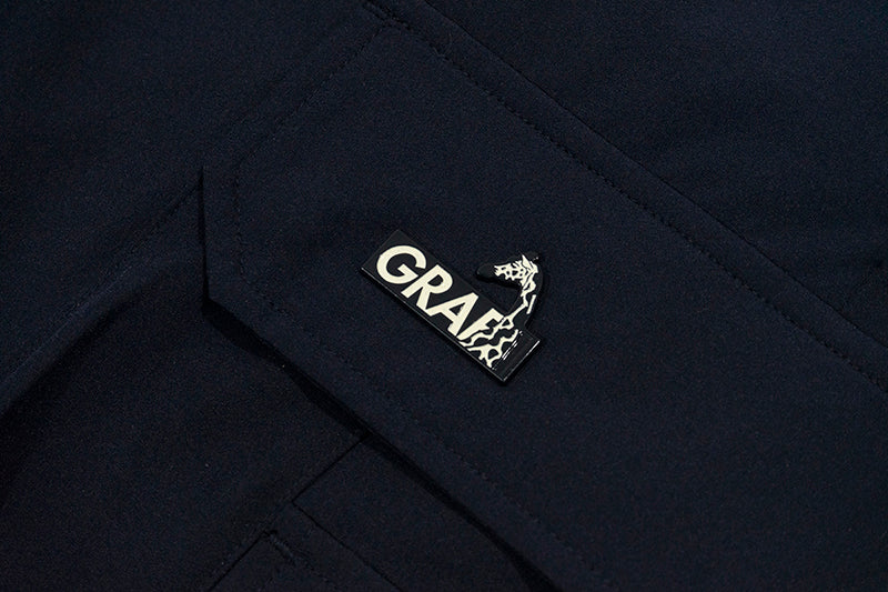 GRAF&WU Deer Metal Logo Lightweight Loose Cargo Casual Trousers