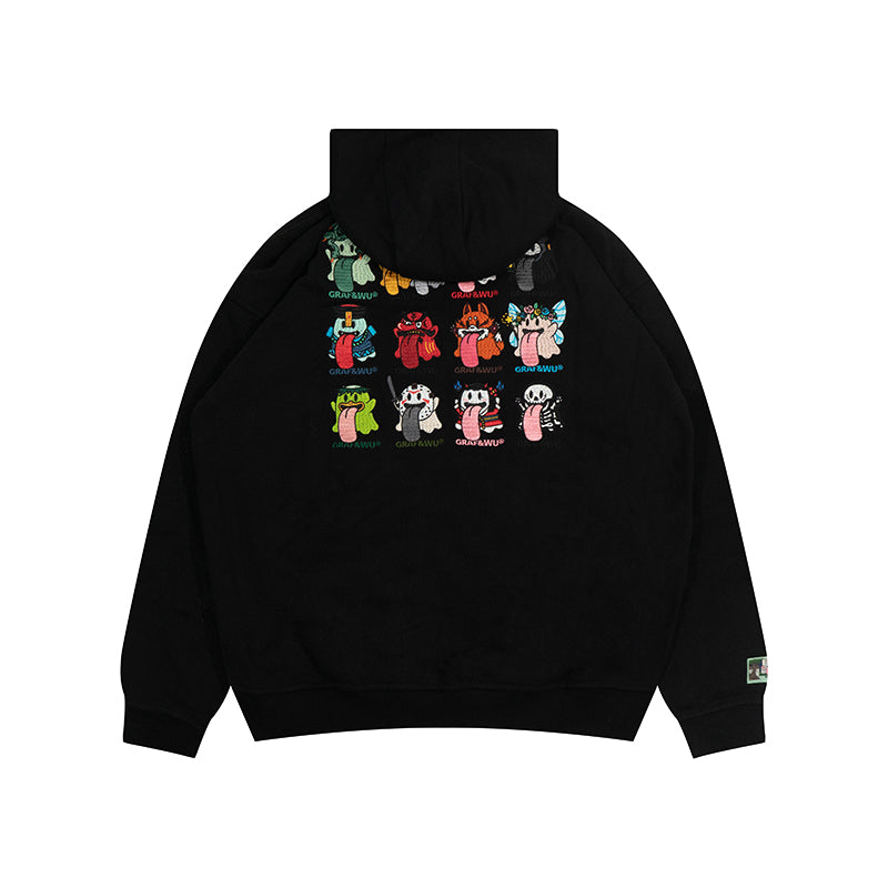 GRAF&WU Halloween Medusa Fairy 12 Cute Ghost Embroidery Hoodie