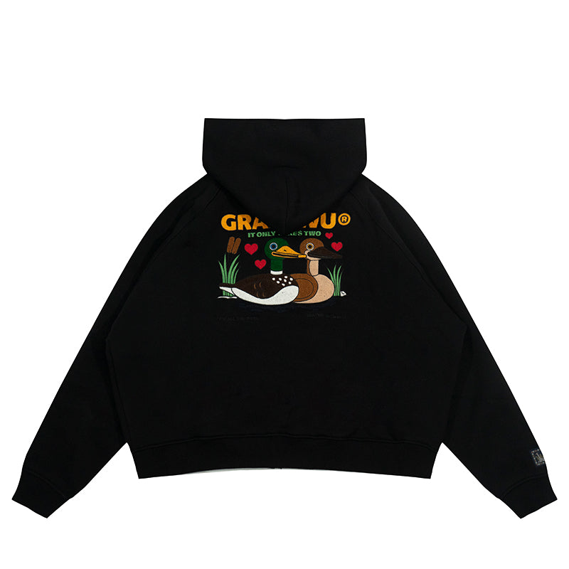 GRAF&WU Wild Duck In Love Fleece Zip-up Hoodie