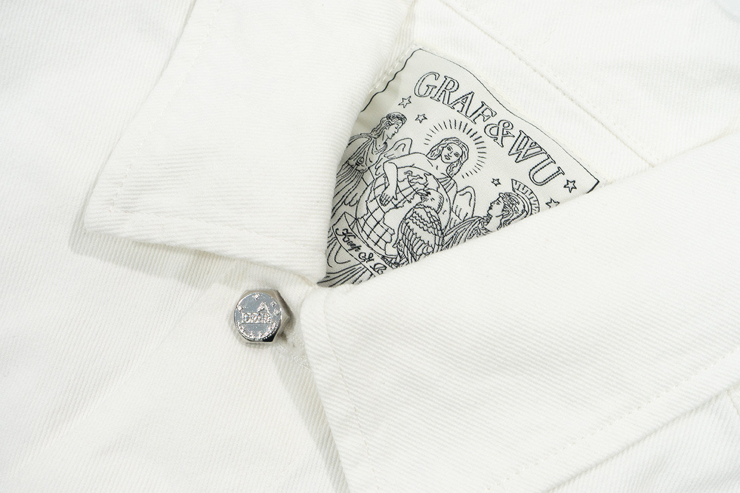 GRAF&WU Embroidered Poem Chenille Denim Jacket