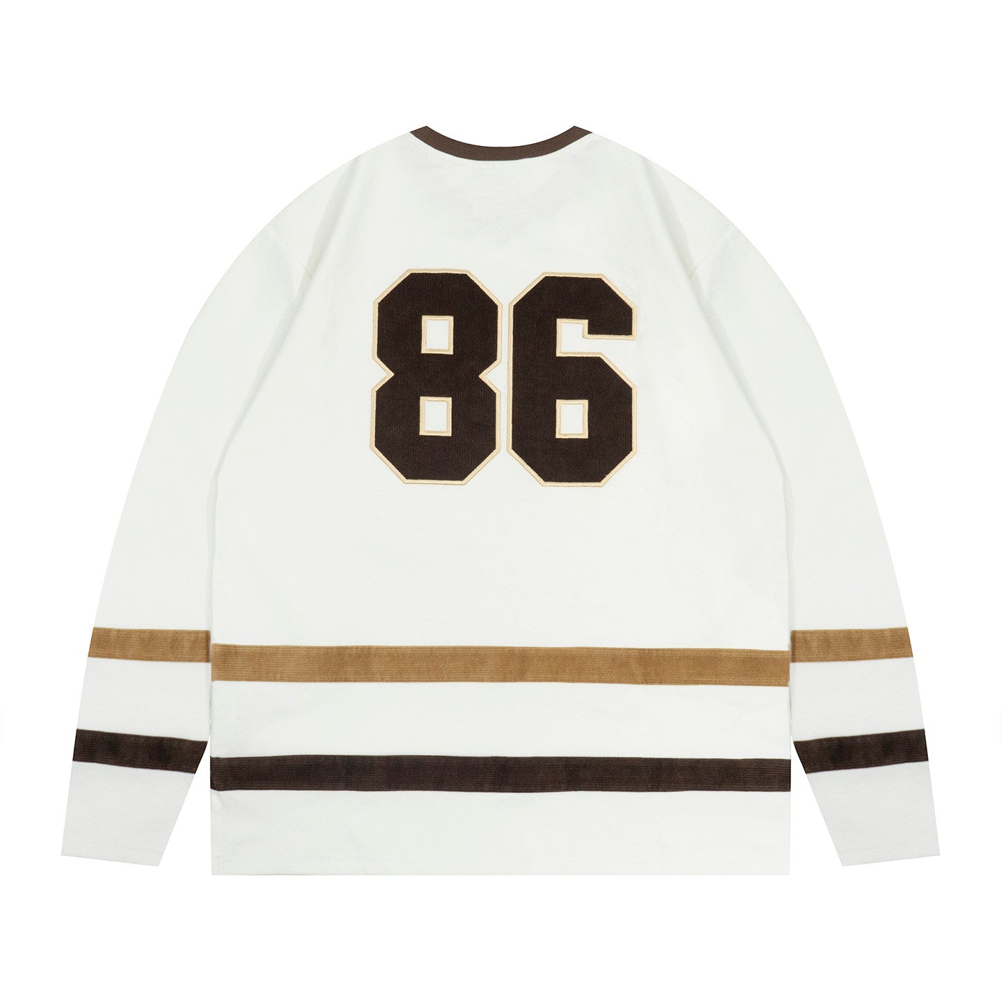 GRAF&WU Retro Corduroy Stitching 86 Giraffe Long Sleeve Sports Jersey