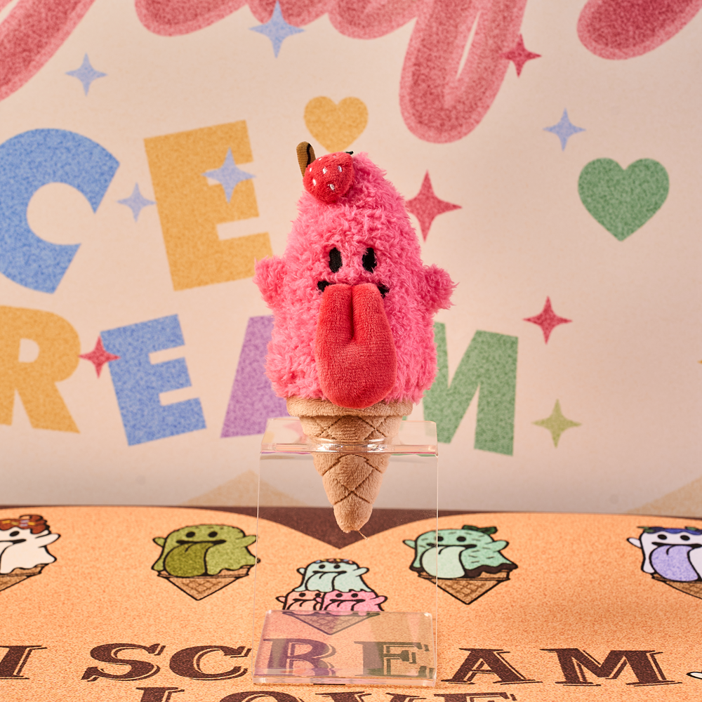 GRAF&WU BooGhost Ice Cream Cone Plush Bag Charm - Kawaii Ghost Pendant