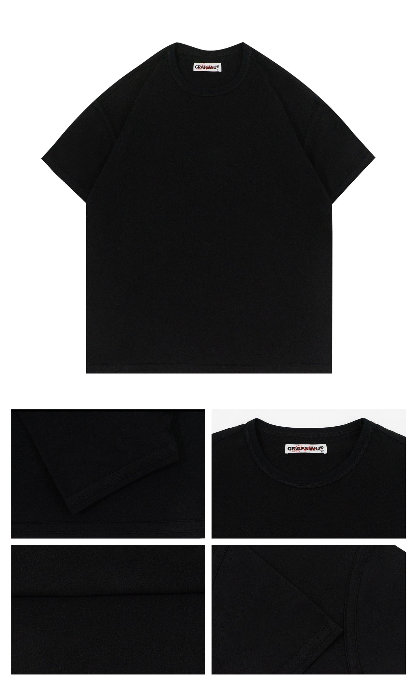 Reversible Sanded Cotton Linen Short Sleeve Basic Top, Boxy Fit | GRAF Original