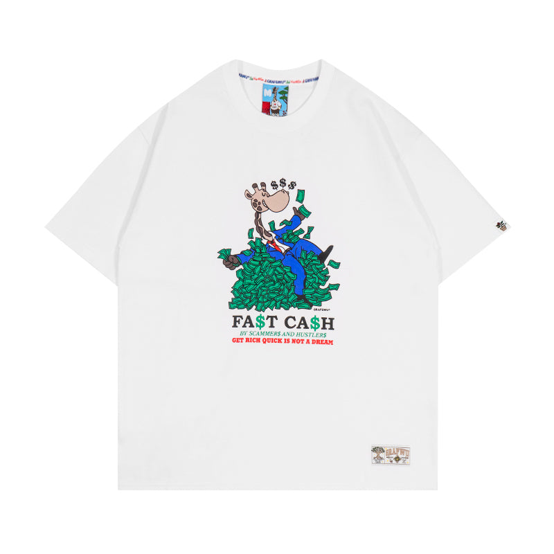 GRAFWU Graffy Drip In Cash Pattern T-Shirts