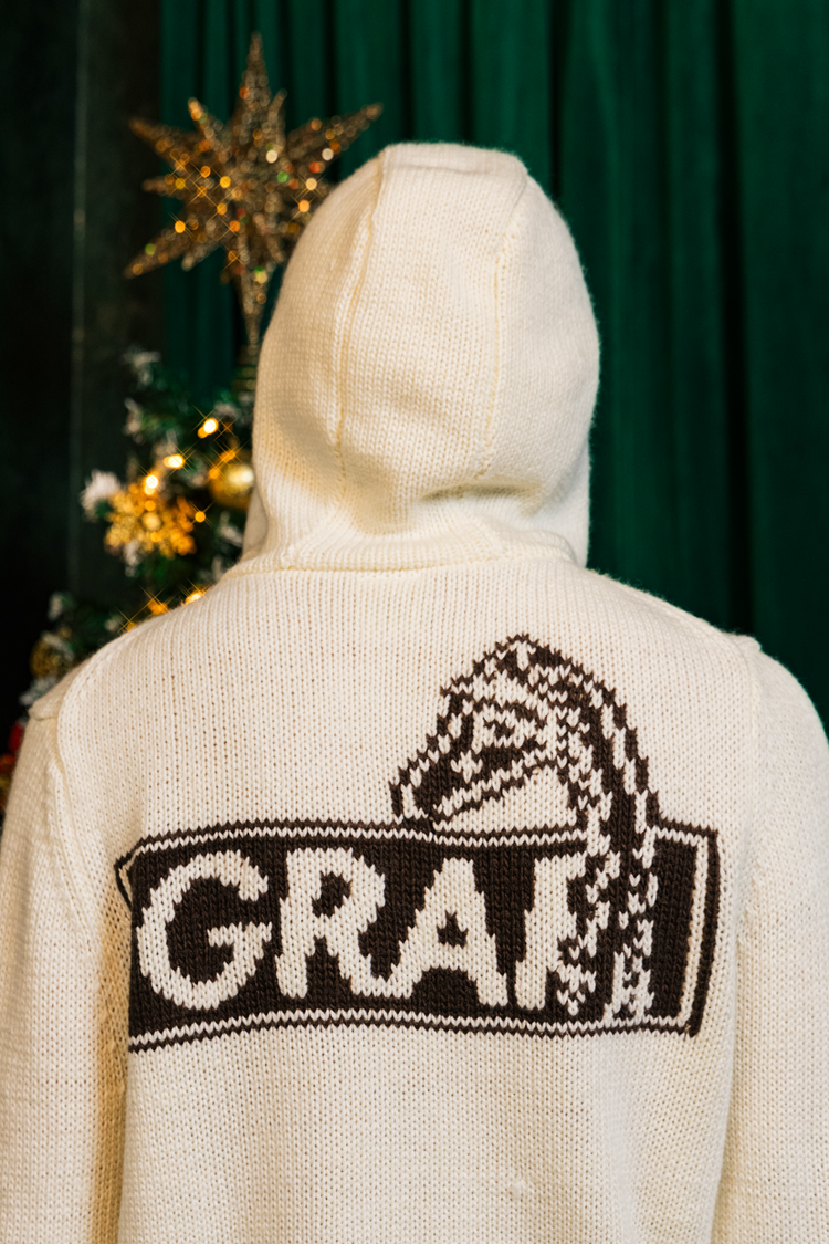 GRAF&WU Giraffe Logo Sweater Knit Zip-Up Coat - Premium Streetwear