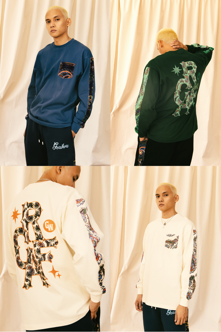 GRAF&WU Paisley Velvet Patchwork Pattern Long-Sleeve Shirt