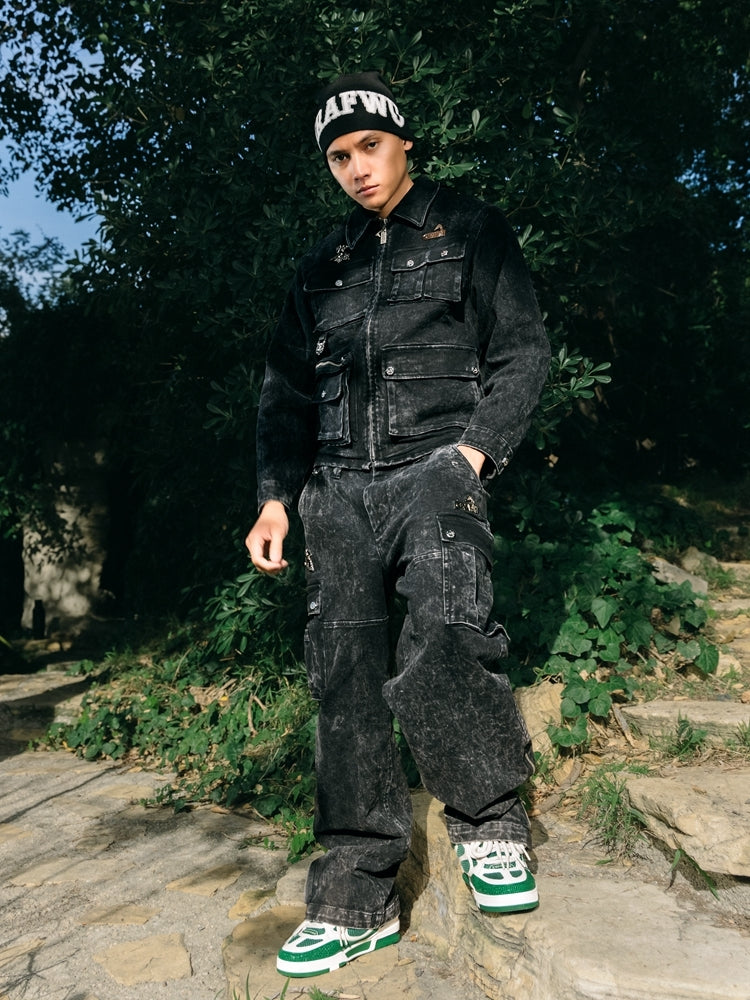 GRAF&WU Metal AK47 Angel Giraffe Military Multi-Pocket Jacket | Tactical Streetwear