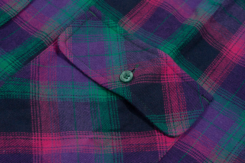 GRAF&WU Plaid Angel Football Embroidery Street Loose Brushed Shirt