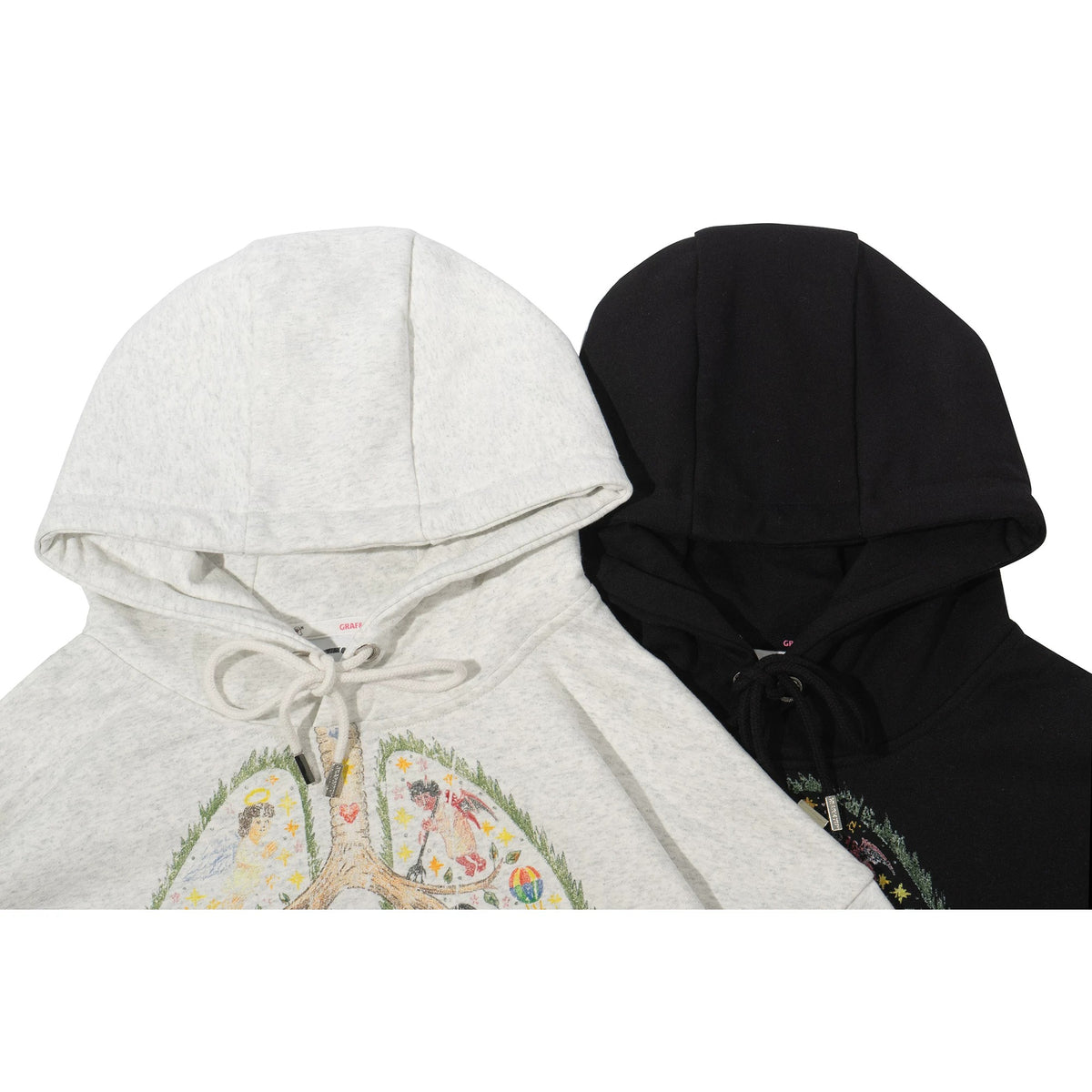 GRAF&WU Angel Devil Lung 2.0 Distressed Oversized Hoodie