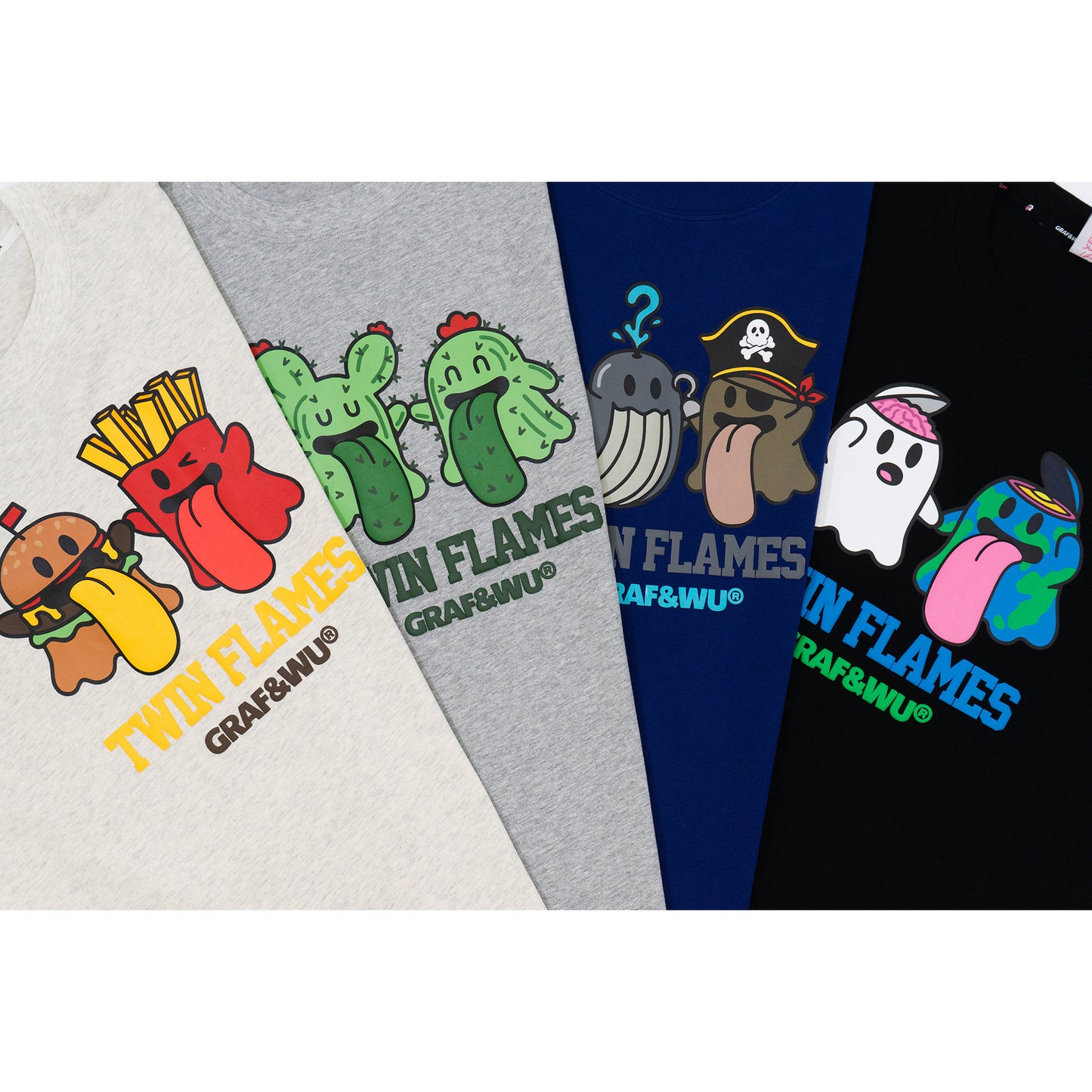GRAF&WU TwinFlames Soul Mirror Ghost Couple T-Shirt