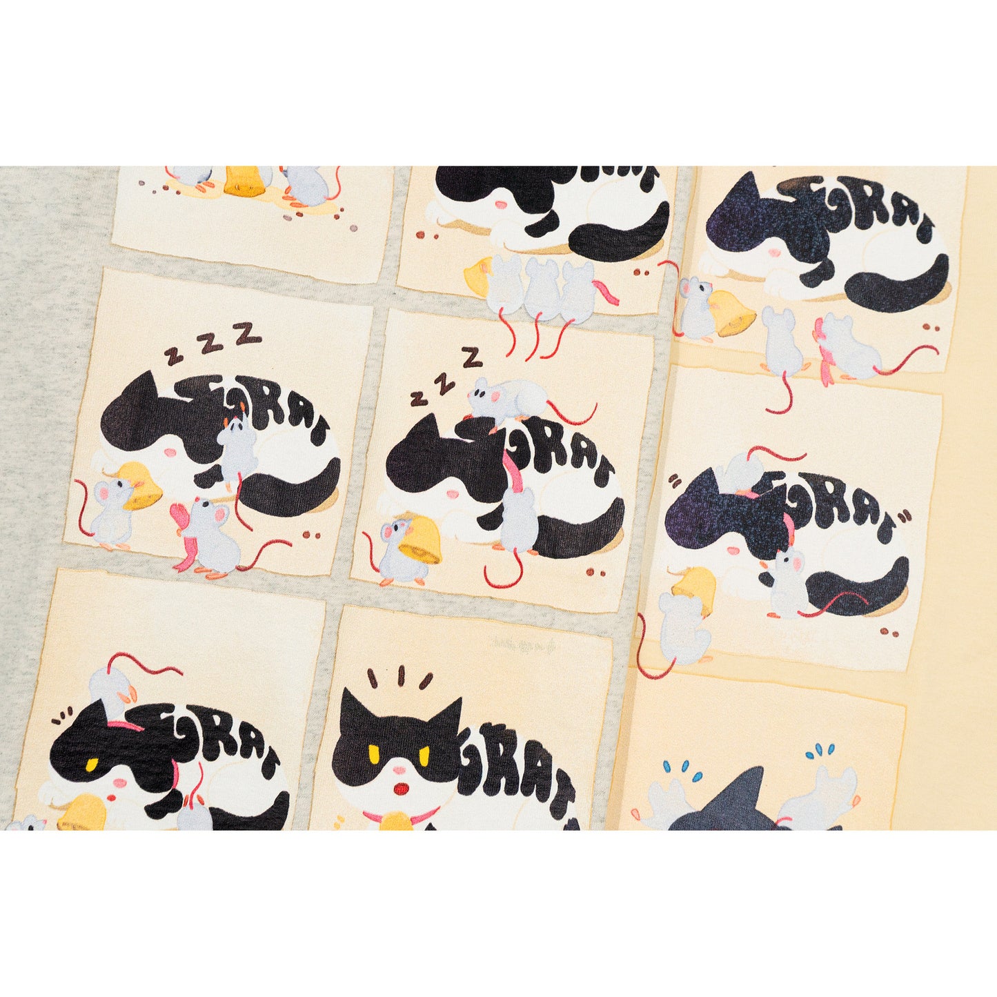 GRAF&WU Giraffe Fable Cow Cat and Bell Streetwear Thin Cool Feeling fabric T-Shirt