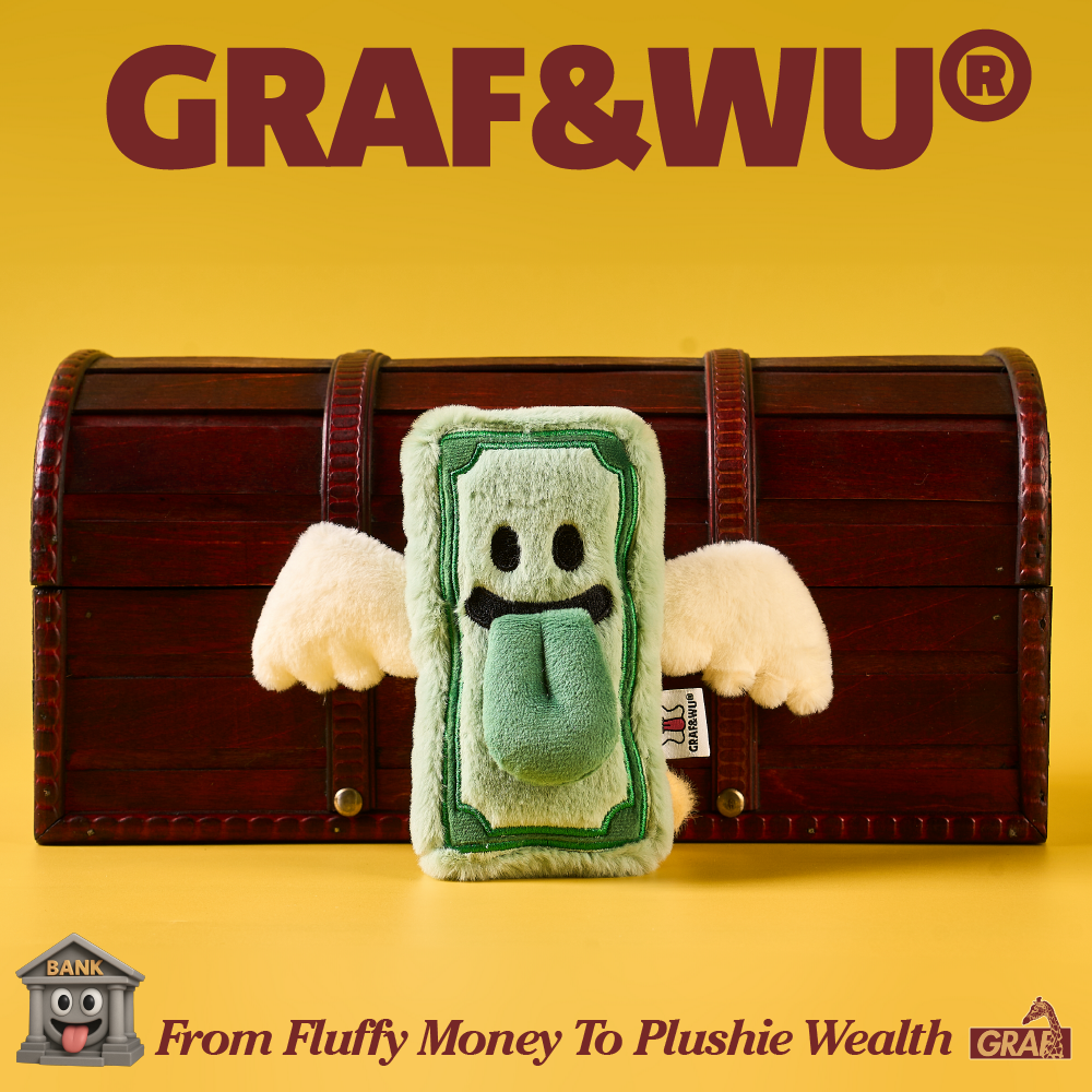GRAF&WU Plushie Wealth Cute Lucky Gold Ingot Plush Trendy Bag Charm