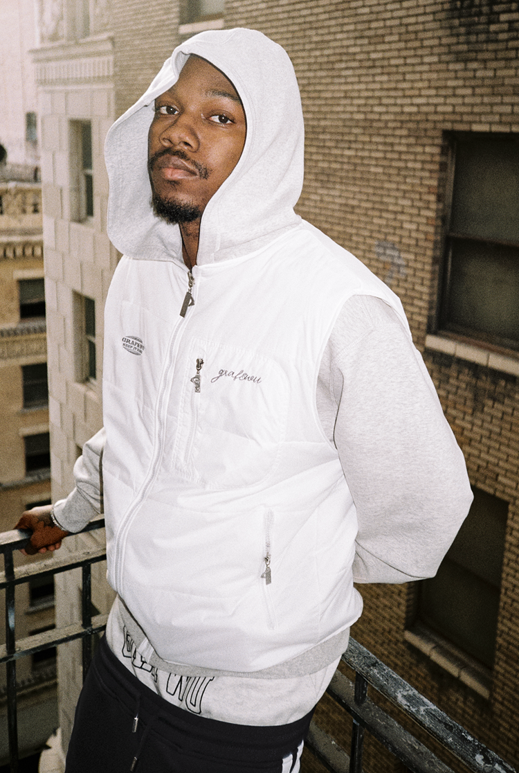 GRAF&WU Reversible Jacket-Embroidered Letter Two-in-One Layered Streetwear Coat